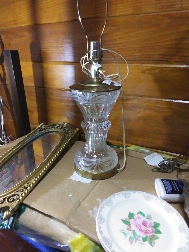 Vintage Crystal Cut Table Lamp