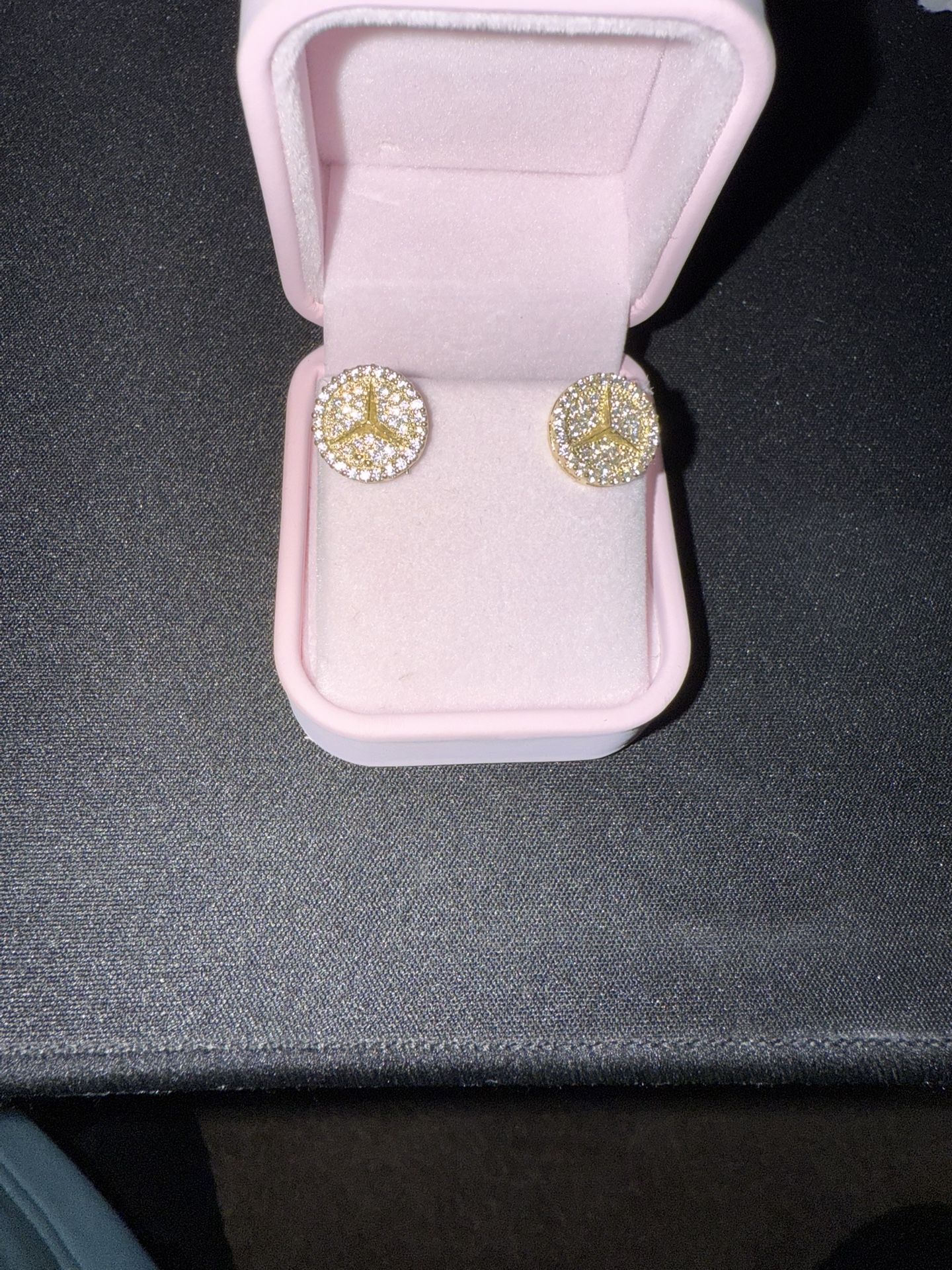 Gold Mercedes Earrings