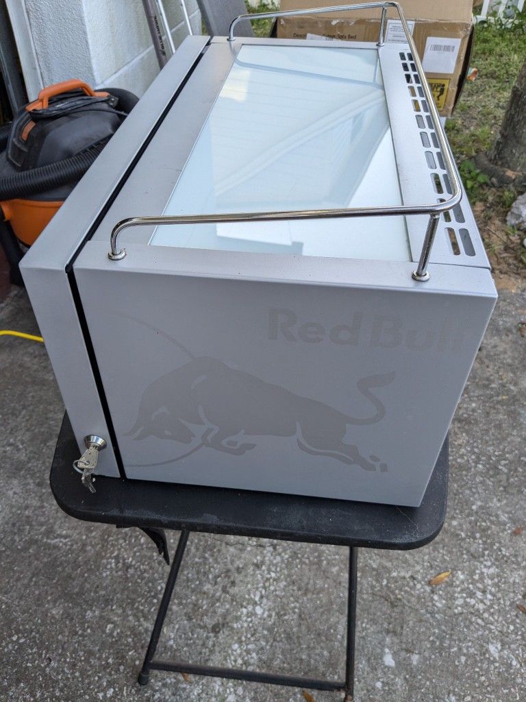 RARE red Bull Cooler Fridge With Keys