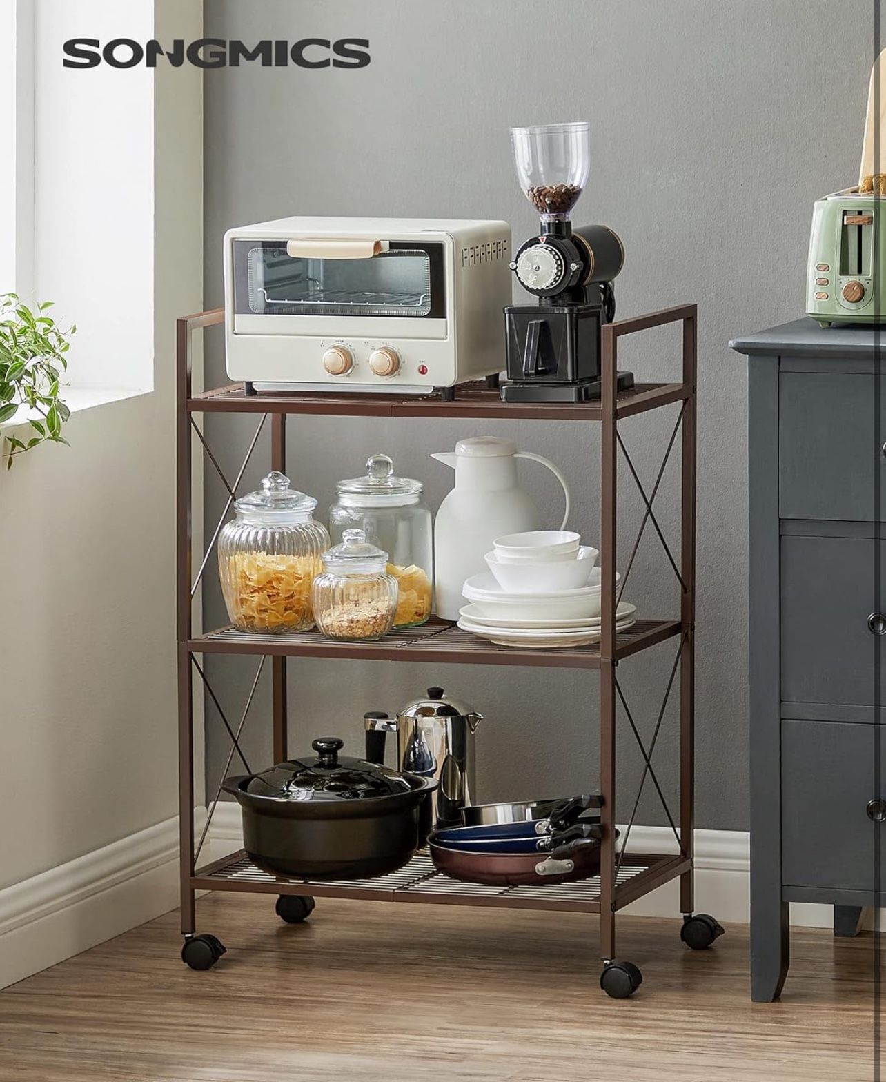 White Or Brown Storage Rack