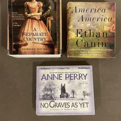 Lot of 3 Audiobooks, CD, Novels; Civil War, World War I, America