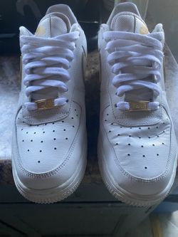 Nike Air Force 1 Low White Gold Swoosh (Women's) size 8