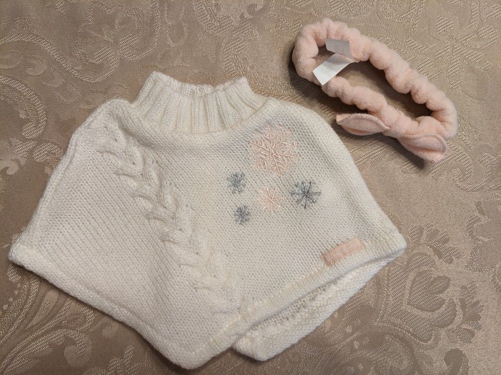 American Girl Doll, 2011, Knit Poncho And Headband, Excellent Condition
