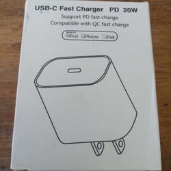 USB-C FAST CHARGER PD 20W COMPATIBLE WITH QC FAST CHARGER IPOD, IPHONE, IPAD 