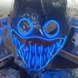 NEW Huggy Mask Colorful Halloween Costume LED Glow in Dark Batteries AA