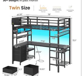 Loft bed with desk- unopened box