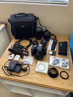 Canon Rebel T3i / 600D DSLR with 4 Lenses and Accessories
