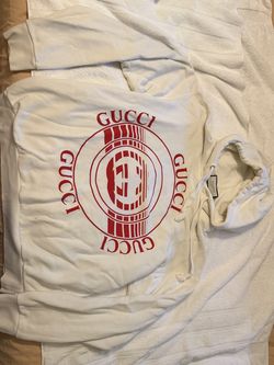 Gucci Cream Red Logo Oversized Hoodie – S