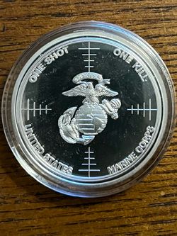 MARINES 1 Oz Silver “USMC Scout Sniper”  .999 FS  Round BU