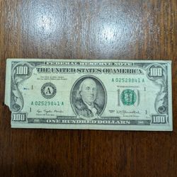 100 Dollar Bill Circulated Series 1977