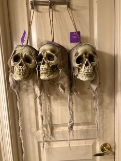 3 Halloween skulls nwt