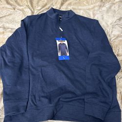 Kirkland Men’s 1/4 Zip pullover Blue In L Or XL
