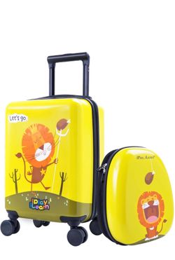 18"Kids Dinosaur Luggage, Hard Shell Travel Carry On Suitcase for Boys Children
