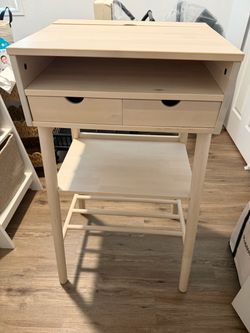 Wood Standing Desk with Drawers