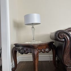 Elegant 3-Piece Carved Wood Table Set