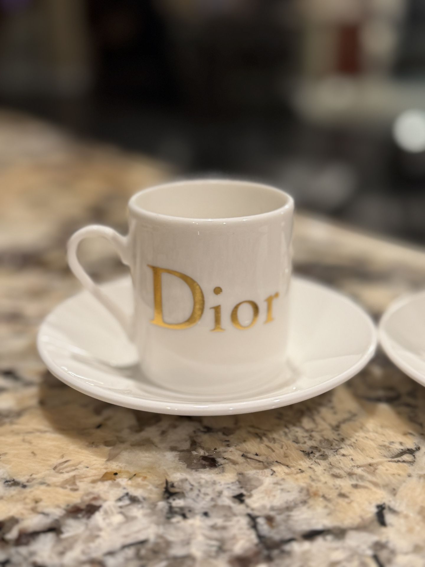 Christian Dior porcelain coffee cup and saucer set