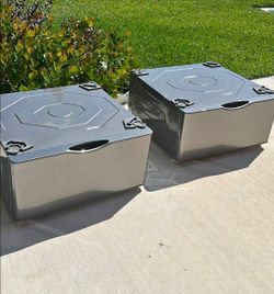 Set of 2 genuine Samsung laundry pedestals with storage drawers.