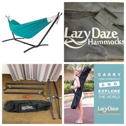 Lazy Daze 9 ft Hammock Stand Space Saving Steel w Portable Carrying Case. Stand Only