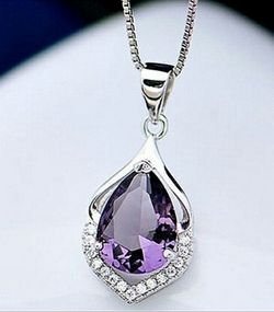 925 Pure Silver Elegant Amethyst Necklace