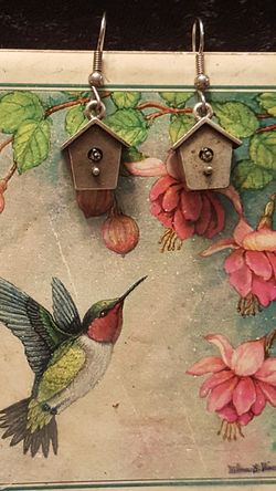 Birdhouse earrings