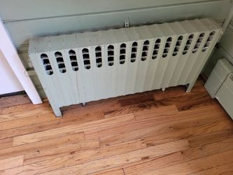 Antique Cast Iron Steam Radiator, Art Deco Style, ~14 Section