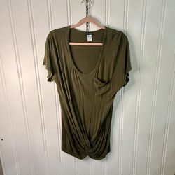 Venus Twisted Knot Tee Green Size Large