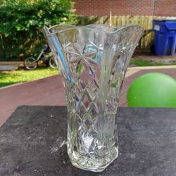 Vintage Depression Cut Glass Vase