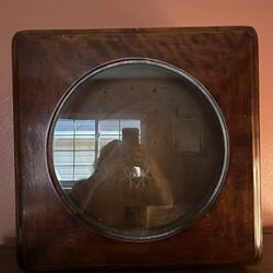 antique self winding co.  mahogany clock box