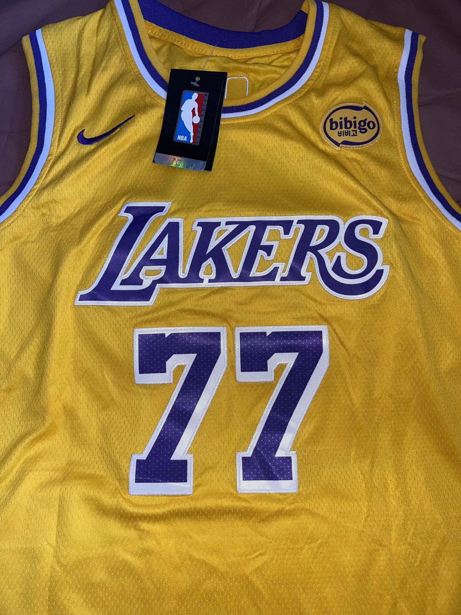 Luka Doncic #77 Lakers Gold Jersey NWT