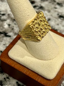 NEW 14ktgp Gold Nugget Ring 