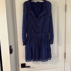 Blue Snake Print Short Dress