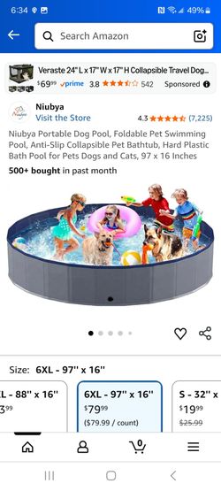Portable dog pool foldable pet swimming size in pictures $60