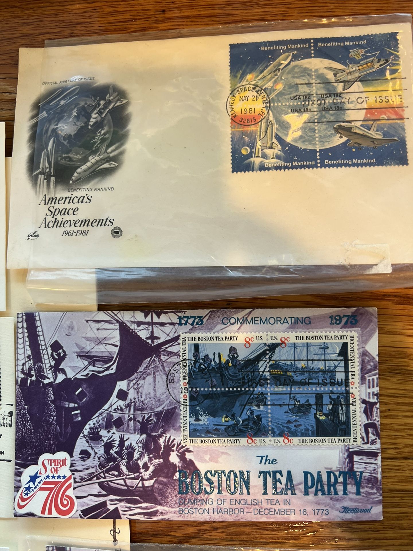 First Day Cover collection-butterflies, Boston Tea Party, Space Shuttle