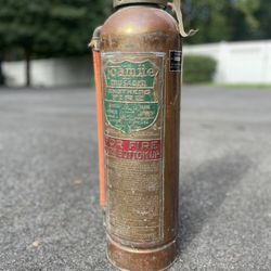 Antique Copper Brass Foamite Fire Extinguisher