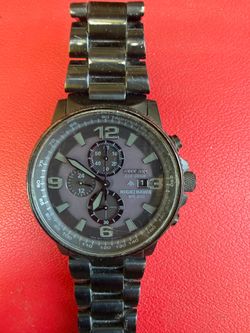 Citizen Nighthawk Eco-Drive Blackout Chronograph Watch (WR 20