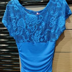 Royal Blue Top, Tunic, M
