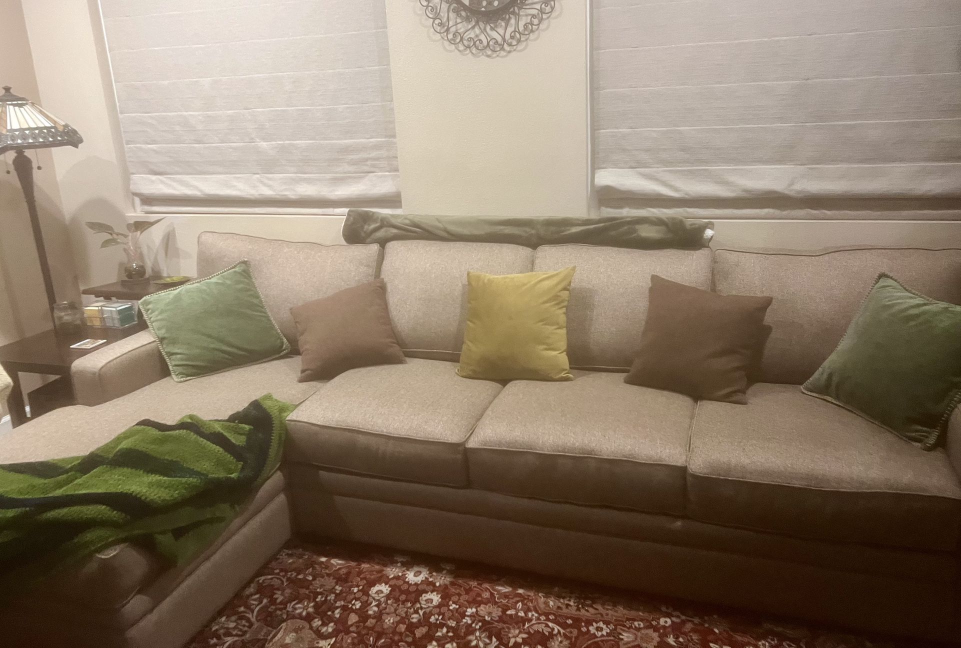 L Shaped Sofa Tweed Very Clean