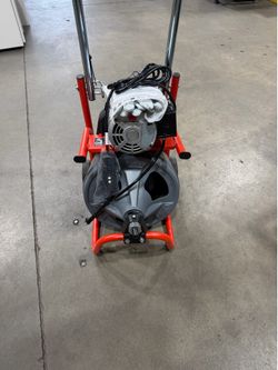 RIDGID K-400 Drain Cleaning Snake Auger 120-Volt Drum Machine with C-32IW 3/8 in. x 75 ft. Cable + 4-Piece Tool Set & Gl
