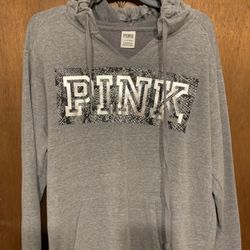 Victoria’s Secret Pink Hoodie Gray And Silver