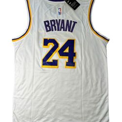 Los Angeles Lakers Kobe Bryant #24 White Basketball Jersey Men’s Size