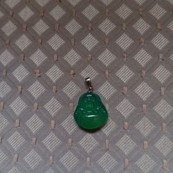 "Jade" Buddha Necklace Pendant With Sterling Silver 