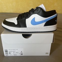 Jordan 1 Low Black University Blue Womens Size 6.5