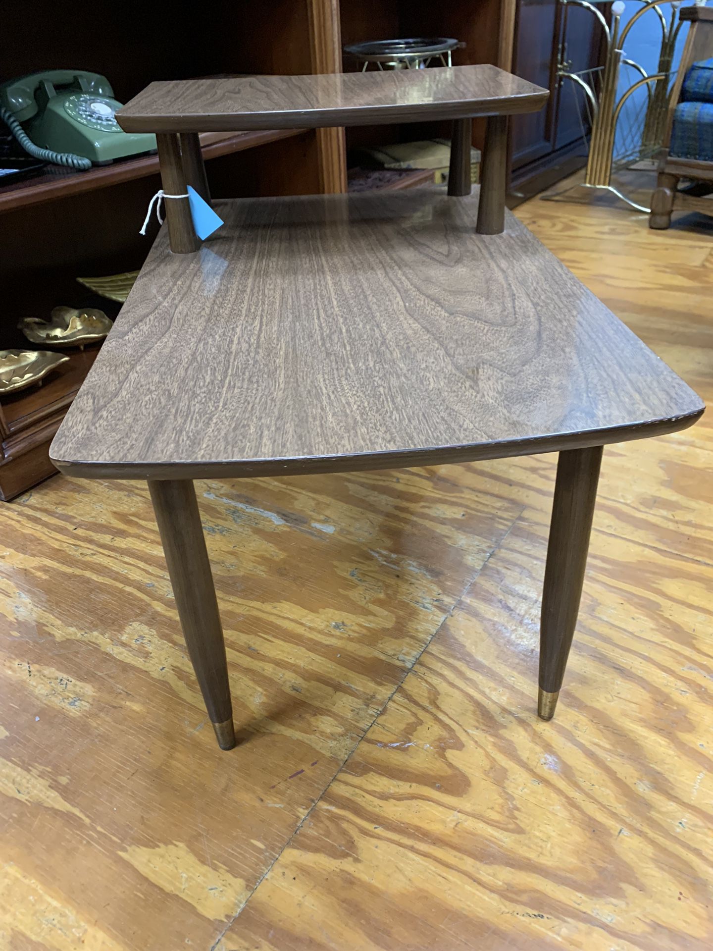 2 Tiered Mid Century Modern Formica Top End Table
