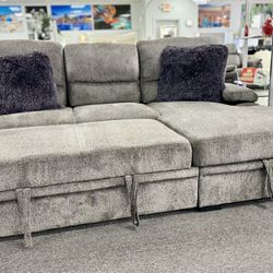 Amazing Deal🚨Beautiful Grey Pull Out Sleeper Sectional On Limited Time Offer $999 Don’t Miss Out💥