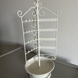 Rustic White Bird Rotating Necklace Holder Bracelet Stand/Jewelry Organizer/Jewelry Tree