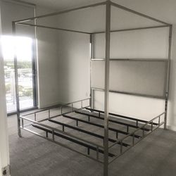 Chrome Metal Canopy Bed