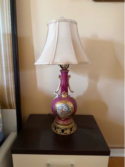 Two vintage lamps with shades