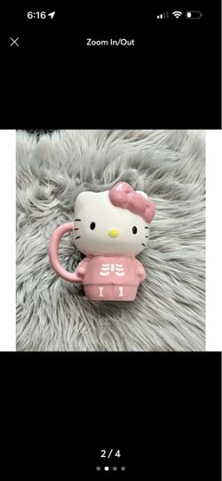 Pink skeleton hello kitty mug