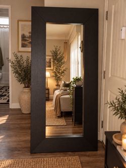 Rustic Modern Full Length Wall Mirror Large Oversized Black Wood Floor Mirror
