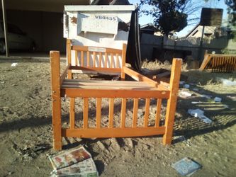 Nice wooden twin size bed frame for sale for $40 or best offer